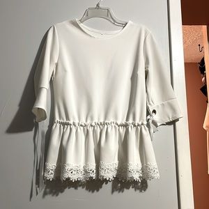 Vintage white shirt with lace
